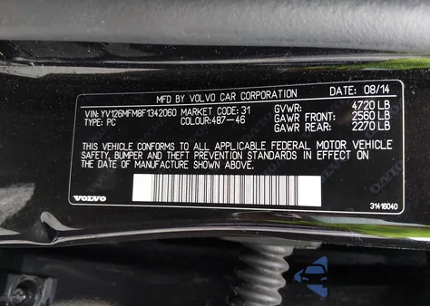 2015 Volvo S60 T5 Platinum from USA, damaged, VIN YV126MFM8F1342060
